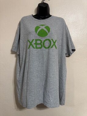 Xbox Logo Short Sleeve Tee in Heather Gray with Green Print